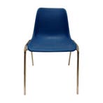 Stapelbare stoel set van 4, blauw/zilver, gebruikt Set, Ophalen of Verzenden, Gebruikt