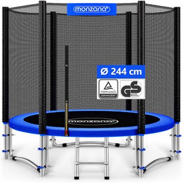Trampoline Blauw Ø244cm incl Veiligheidsnet & Ladder, Verzenden, Nieuw