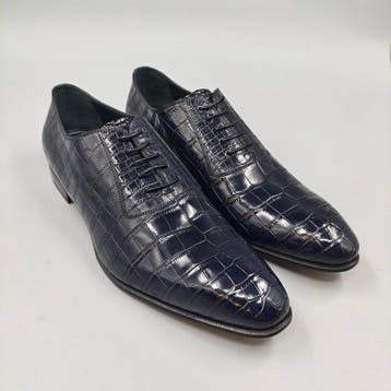Dami-Crocodile-Blue Oxfords-41.5 - Veterschoenen - Maat: EU, Nieuw