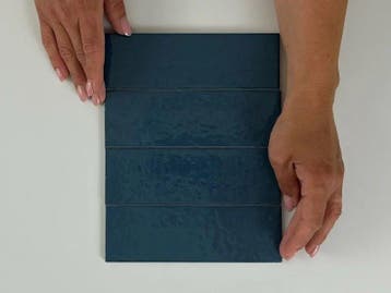 Wandtegel Equipe Ceramica Kalma Deep Blue Blauw Glans 6x18,6, Nieuw, Minder dan 20 cm, 10 m² of meer, Wandtegels