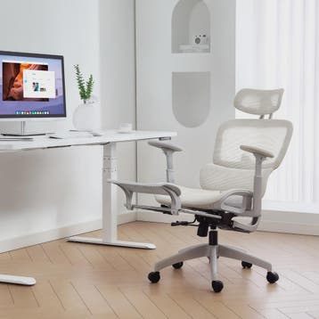 Ergonomische Bureaustoel Beige Mesh met Verstelbare Hoofdste, Verzenden, Nieuw