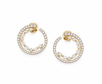 Cocktail oorbellen - 18 karaat Geel goud - 3.02ct. tw.