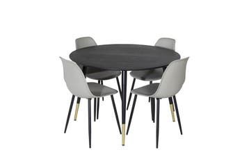 Eettafel - James - 115 cm - Zwart/Goud - Jörn, Huis en Inrichting, Verzenden, Nieuw