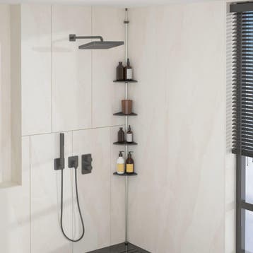 vidaXL Doucherekje 4-laags telescopisch hoekmodel aluminium, Huis en Inrichting, Verzenden, Nieuw