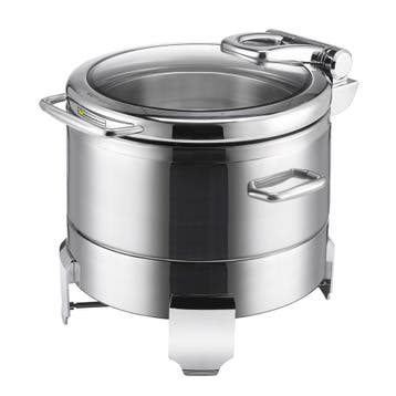 GGM Gastro | Chafing dish - rond - 8.9L - glazen deksel – |, Verzenden, Nieuw in verpakking, Overige typen