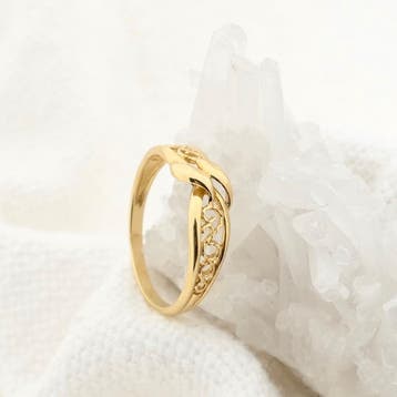 Vintage gouden ring, Gebruikt, Ophalen of Verzenden, 17 tot 18, Dame