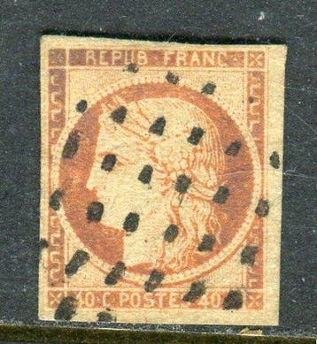 Frankrijk 1849 - Prachtig & Zeldzaam nr. 5 - Cachet Gros, Gestempeld