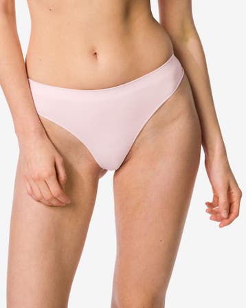 HEMA Damesstring naadloos micro lichtroze 30% korting, Verzenden