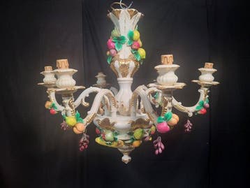 Hangende plafondlamp - Porselein - Capodimonte