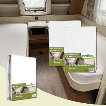 Textielpakket Caravan enkele bedden Fendt-Hobby enz - 2, Verzenden, Nieuw, Wit