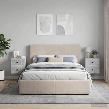 vidaXL Wandbeugel Bedkast 2 st Betongrijs 33 x 34,5 x 40 cm, Huis en Inrichting, Minder dan 45 cm, Verzenden, Nieuw, Minder dan 55 cm