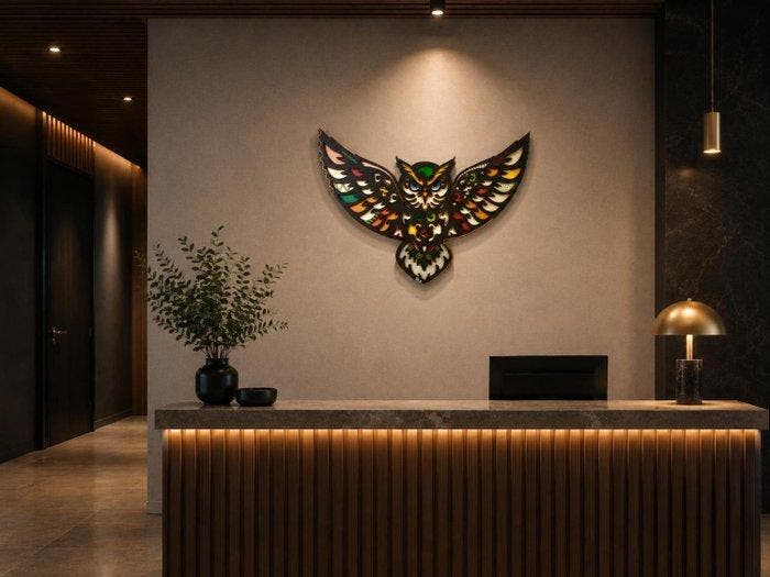 Krzysztof Gudanski - Owl - Animal Flow, Relief, Antiek en Kunst, Kunst | Designobjecten