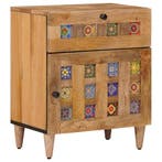 vidaXL Nachtkastje met lade Naturel 50 x 33 x 60 cm Massief, Verzenden, Nieuw, 55 tot 70 cm, 45 tot 65 cm