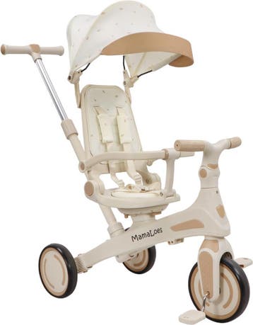 MamaLoes Quinn Beige Driewieler met Duwstang, Kinderen en Baby's, Verzenden, Nieuw