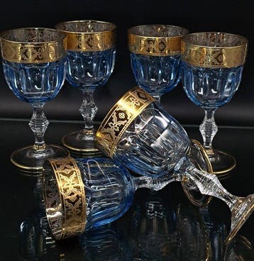 Artemisia - Drinkset (6) - Kristal, 24-karaats goud