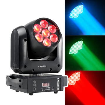 Ibiza E-WASH100 DMX Bestuurde LED Zoom + Wash Moving Head, Verzenden, Nieuw, Overige typen