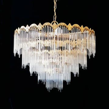 Plafondlamp - Messing, Kristal - Italiaanse hanglamp., Nieuw