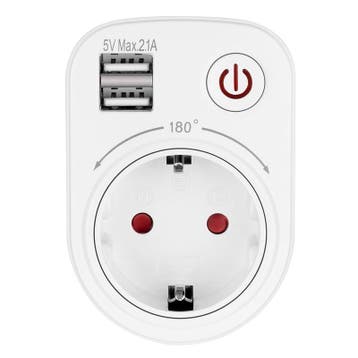 LEDmaxx USB-reisadapter 2100mA draaibaar met kinderbeveil..., Ophalen of Verzenden, Nieuw