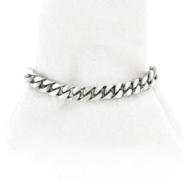 Zilveren gourmetschakel armband (Schakelarmband), Ophalen of Verzenden, Gebruikt, Zilver, Zilver