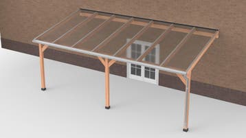 Douglas Terrasoverkapping Polycarbonaat Helder Geschaafd 700, Nieuw