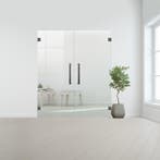 Glazen dubbele binnendeur zonder kozijn RVS beslag-Blank geh, Ophalen of Verzenden, Nieuw