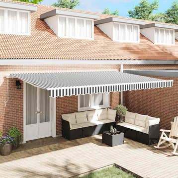 vidaXL Luifel handmatig uittrekbaar 500x300 cm antraciet en, Verzenden, Nieuw
