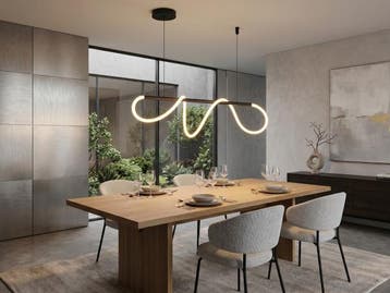 Veiling - Hanglamp Zand Zwart 110cm 40W LED CCT 3 Kleur + Di, Nieuw