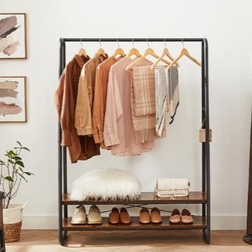 Kledingrek Industrieel met 2 Planken en 6 Haken 100×45×160, Kleding | Dames, Kledingrekken, Verzenden, Nieuw