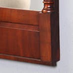Biedermeier spiegel getoogd en met zuiltjes in donker bloemm, Ophalen of Verzenden