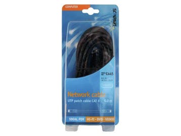5x UTP kabel 5 meter, Scanpart, zwart, Computers en Software, Nieuw