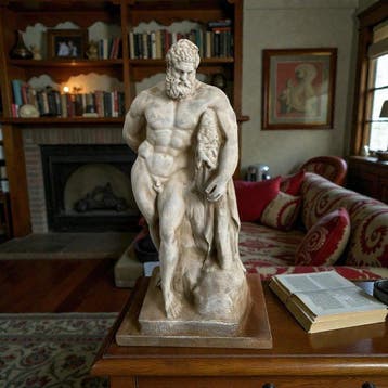 sculptuur, Ercole Farnese 43 cm h - 43 cm - Gegoten steen