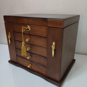 Sieradendoos - Hout - Spiegel-5 niveaus