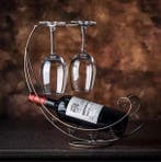 Vintage Metalen Wijnrek – Wijnfles- en Glashouder Decoratief, Huis en Inrichting, Woonaccessoires | Wijnrekken, Verzenden, Nieuw