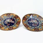 Paar schalen in cloisonné-emaille uit Japan – phoenix h- –