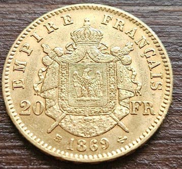 Frankrijk. Napoléon III. 20 Francs 1869-BB, Strasbourg