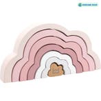 Houten regenboog puzzel in roze – duurzaam en creatief sp., Ophalen of Verzenden, Nieuw