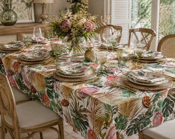 botanisch paradijs - tafelkleed in vintage stijl tropisch