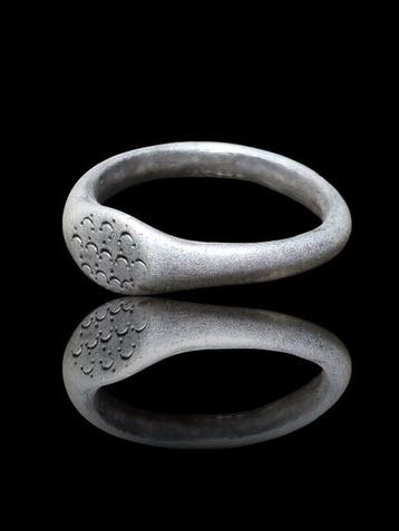 Viking periode Stunning Silver Lunar Ring (Zonder