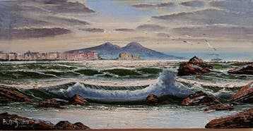 Bruno Di Giulio (1943) - Mareggiata nel golfo di Napoli