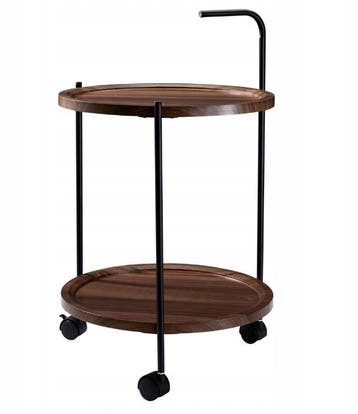 Bijzettafel Salontafel op wielen 40x40x67 cm donkerbruin, Verzenden, Nieuw