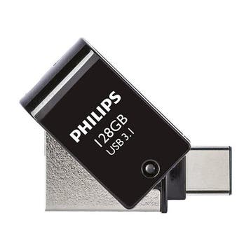 USB stick | Philips | 128 GB (USB A en USB C, USB 3.1), Computers en Software, USB Sticks, Verzenden, Nieuw, Philips