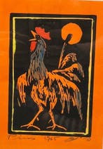 Jacob Pins (1917-2005) - The Golden Cockerel, Antiek en Kunst