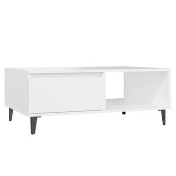 Salontafel Wit 90x60cm | Retourdeal 58% Korting, Gebruikt, 50 tot 100 cm, Modern, Rechthoekig