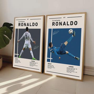 Cristiano Ronaldo Poster - Voetbal Ster Canvas Schilderij vo, Verzamelen, Verzenden, Nieuw