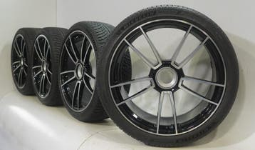 Porsche 911 992 Turbo S 20 & 21 inch velgen Michelin Winterb, Gebruikt, Velg(en), 20 inch, Winterbanden