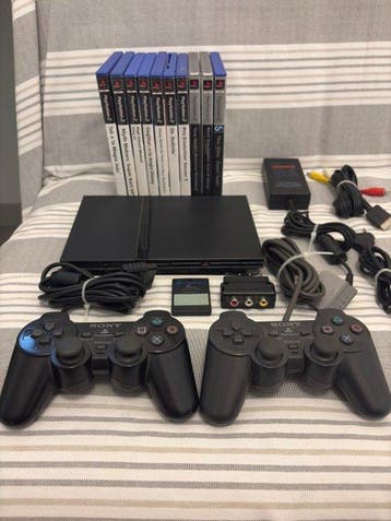 Sony - Playstation 2 (PS2) - Slim SCPH-77004 con 10 giochi e, Nieuw