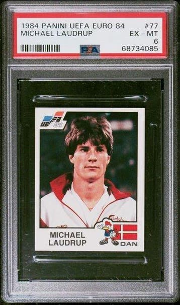 Panini 1984 Panini Euro 84 #77 Michael Laudrup - PSA 6 - 1, Nieuw