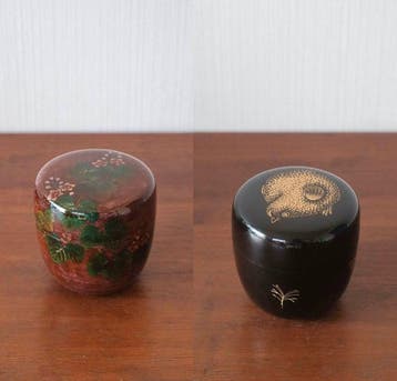 Natsume - Japans Natsume van zwarte lak (theeopslag) met een