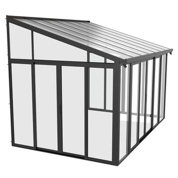 Aluminium Overkapping / Serre - Grijs - Incl. Zijwanden & Sc, Verzenden, Nieuw