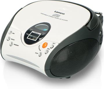 Draagbare Radio CD speler - FM Radio - Wit - SCD-24 - Lenco, Audio, Tv en Foto, Verzenden, Zo goed als nieuw